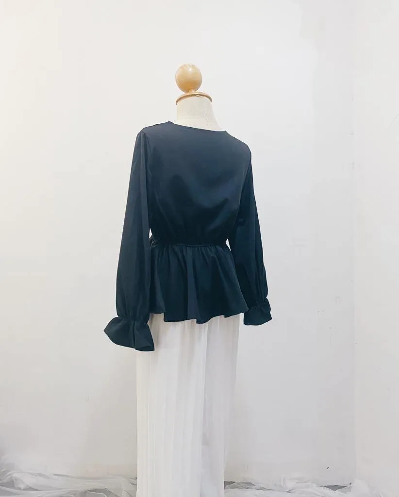 Peplum Top - Cherry