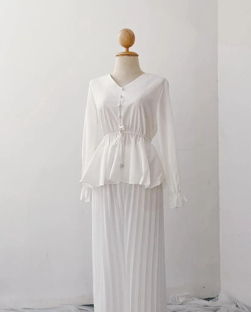 Peplum Top - Cherry
