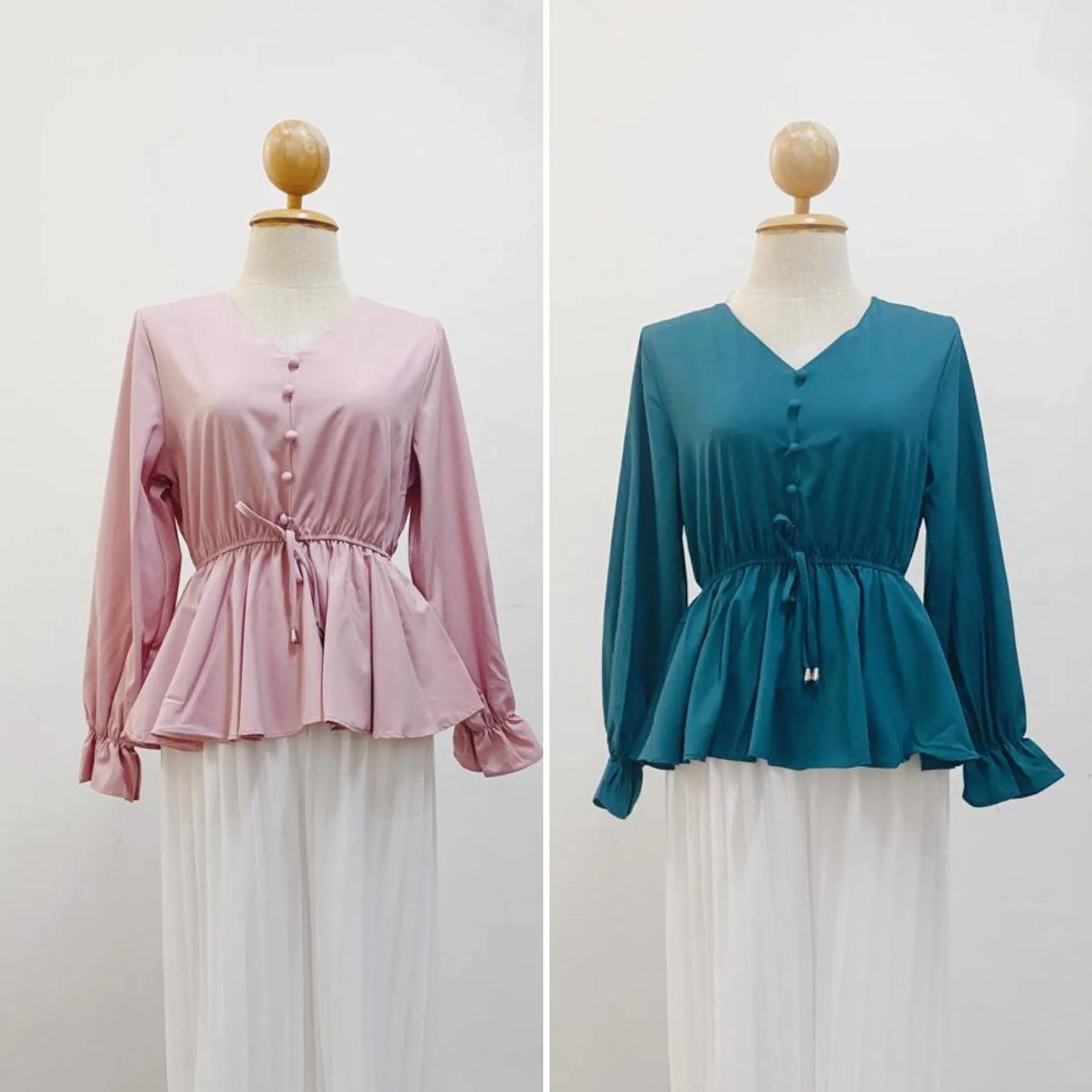 Peplum Top - Cherry