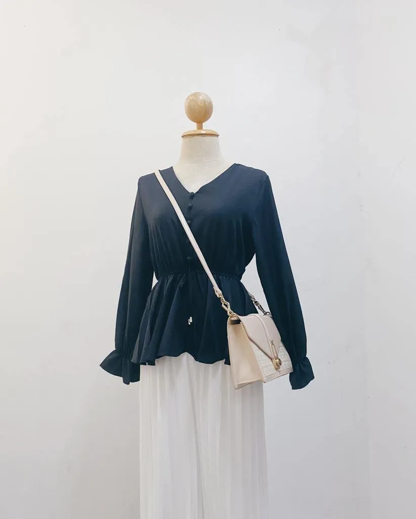 Peplum Top - Cherry