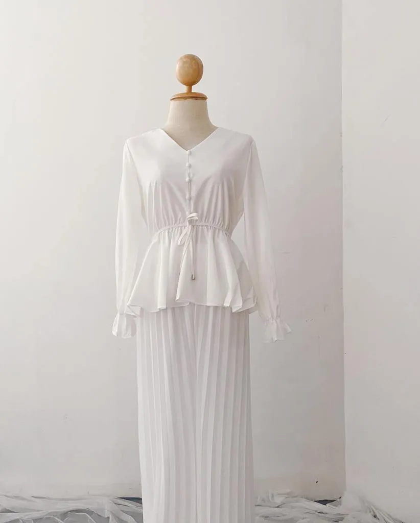 Peplum Top - Cherry