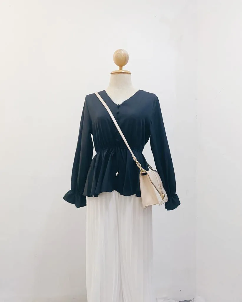 Peplum Top - Cherry