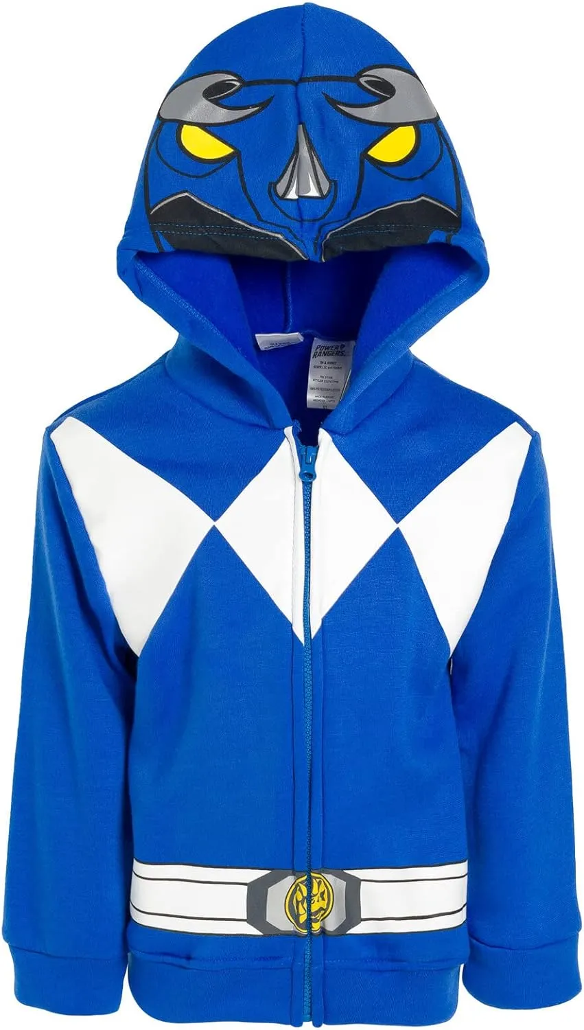 Power Rangers Blue Ranger Fleece Zip Up Hoodie for Toddler to Big Kid