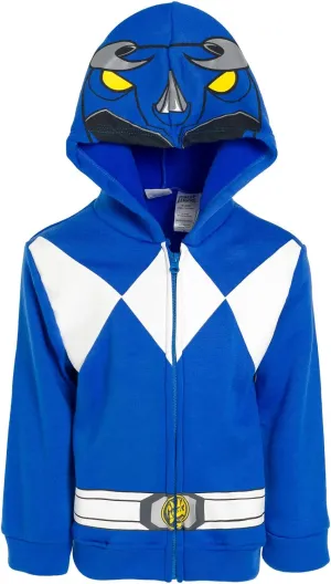 Power Rangers Blue Ranger Fleece Zip Up Hoodie for Toddler to Big Kid