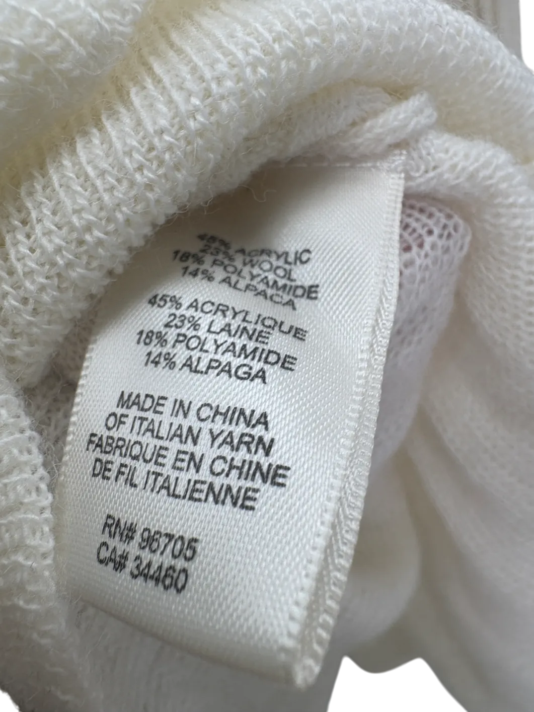 Rebecca Taylor Cream Ribbed Knit Peplum Top UK M