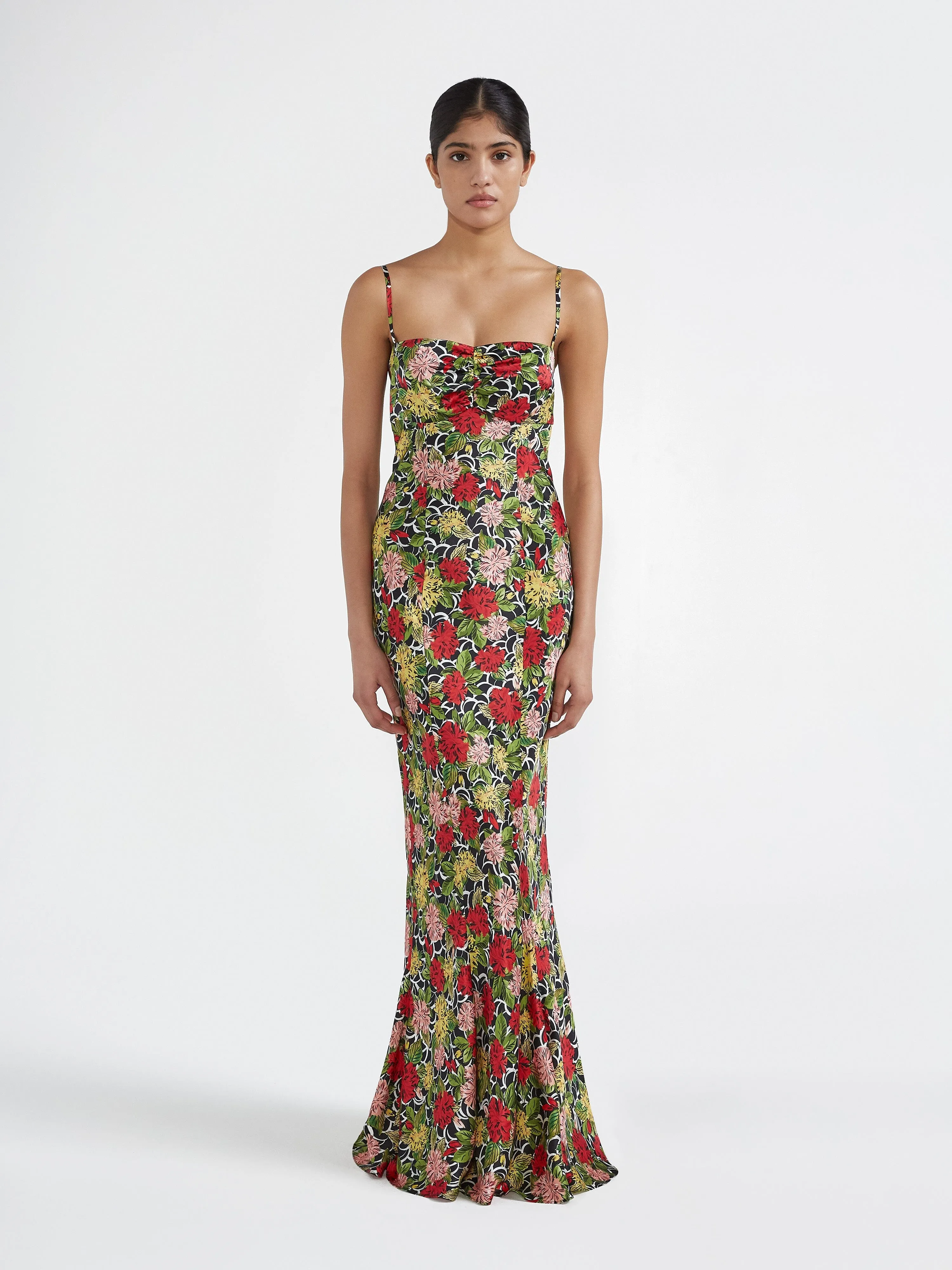 Renee Long Dress in Lantana Noir