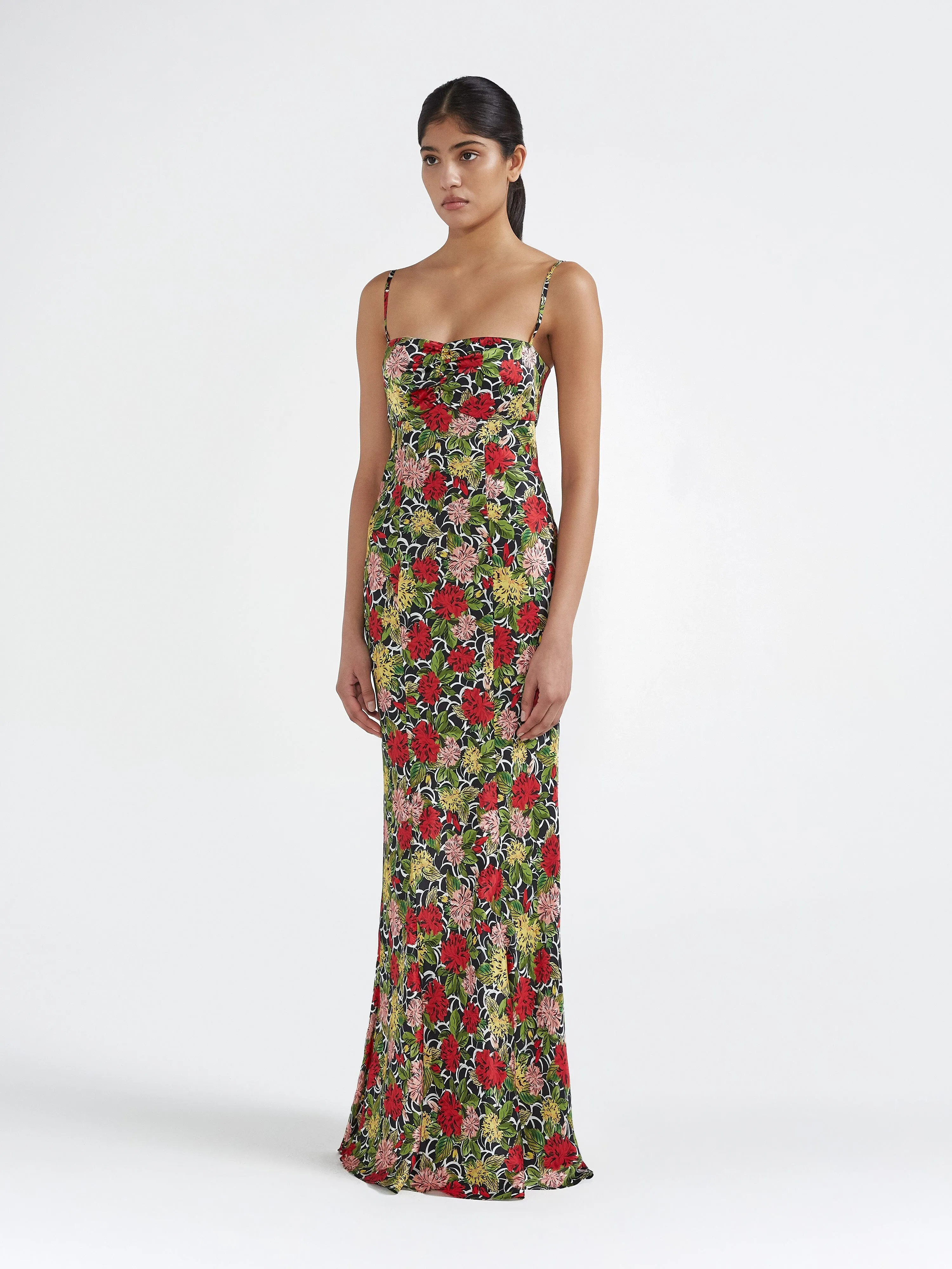 Renee Long Dress in Lantana Noir