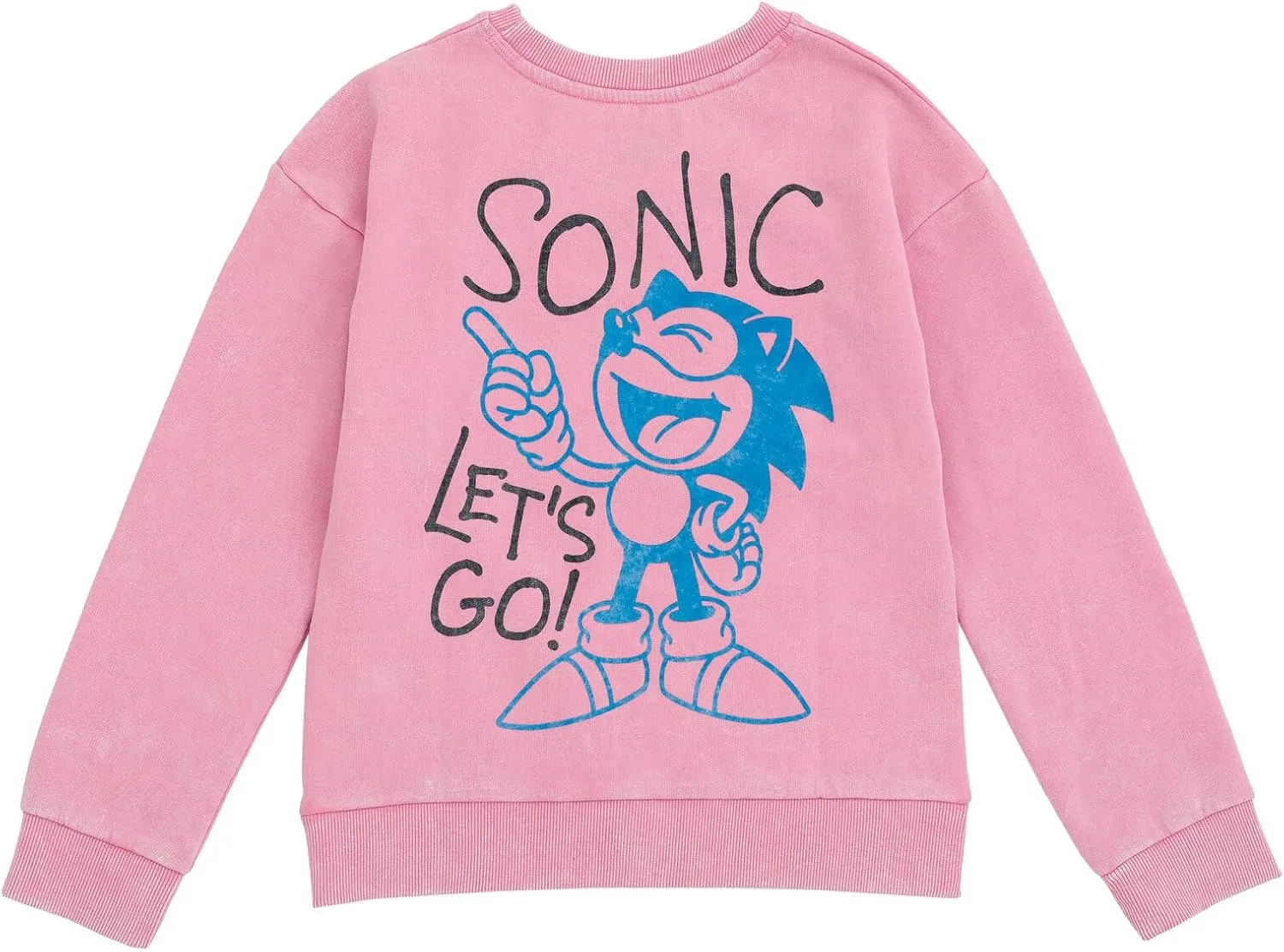 SEGA Sonic the Hedgehog Girls Fleece Oversized Drop Shoulder Sweatshirt Little Kid to Big Kid Sizes (4-14-16)