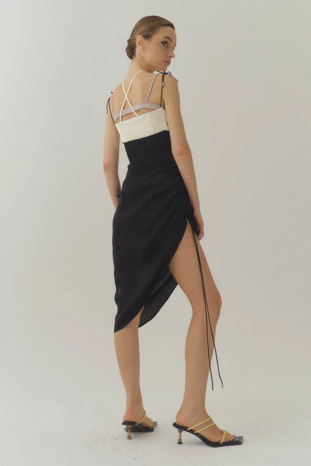 Silk Corset Pleated Dress