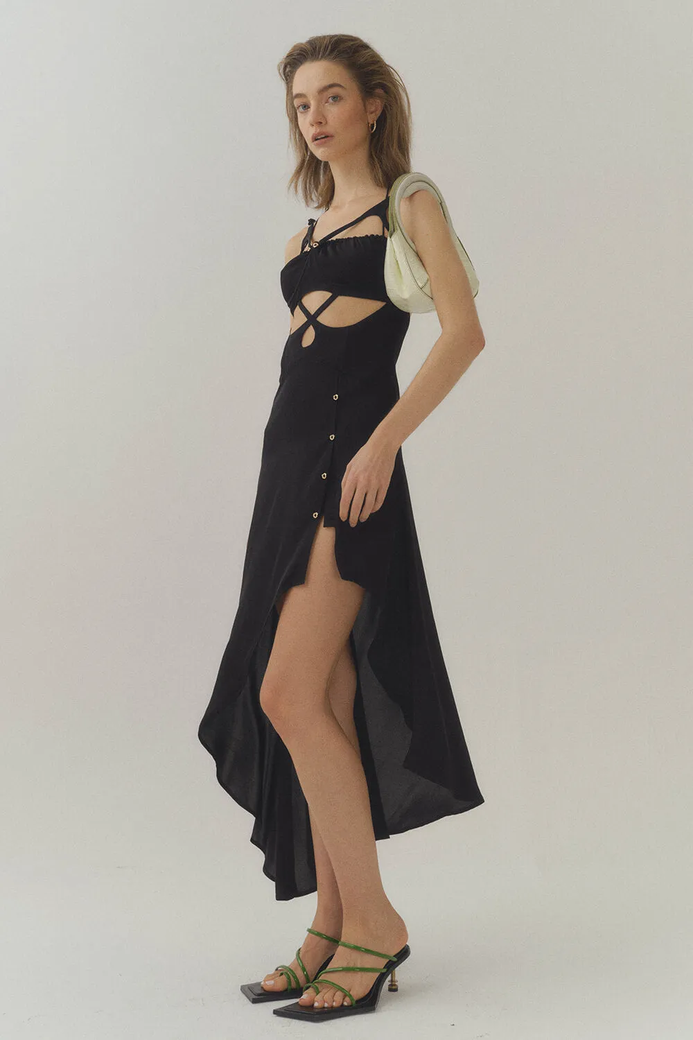 Silk Oval Straps Corset Dress