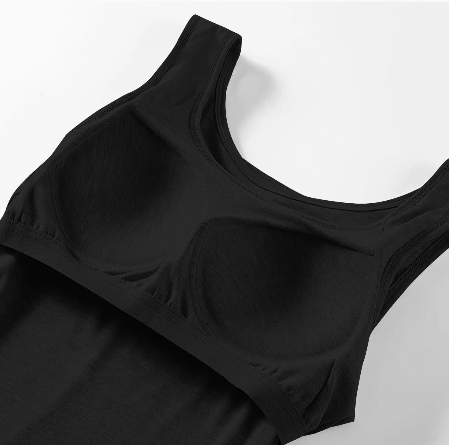 Women Summer Basic Camisole with Built in Bra, Sleeveless Round Neck Slim Fit Vest, Suitable for All Seasons and Any Occasion