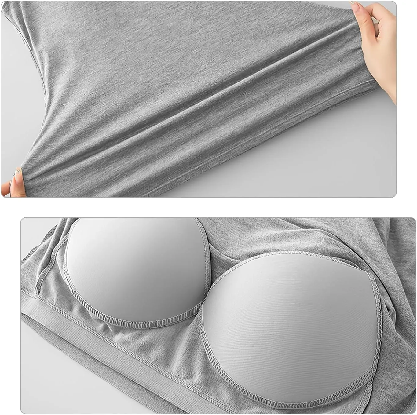Women Summer Basic Camisole with Built in Bra, Sleeveless Round Neck Slim Fit Vest, Suitable for All Seasons and Any Occasion
