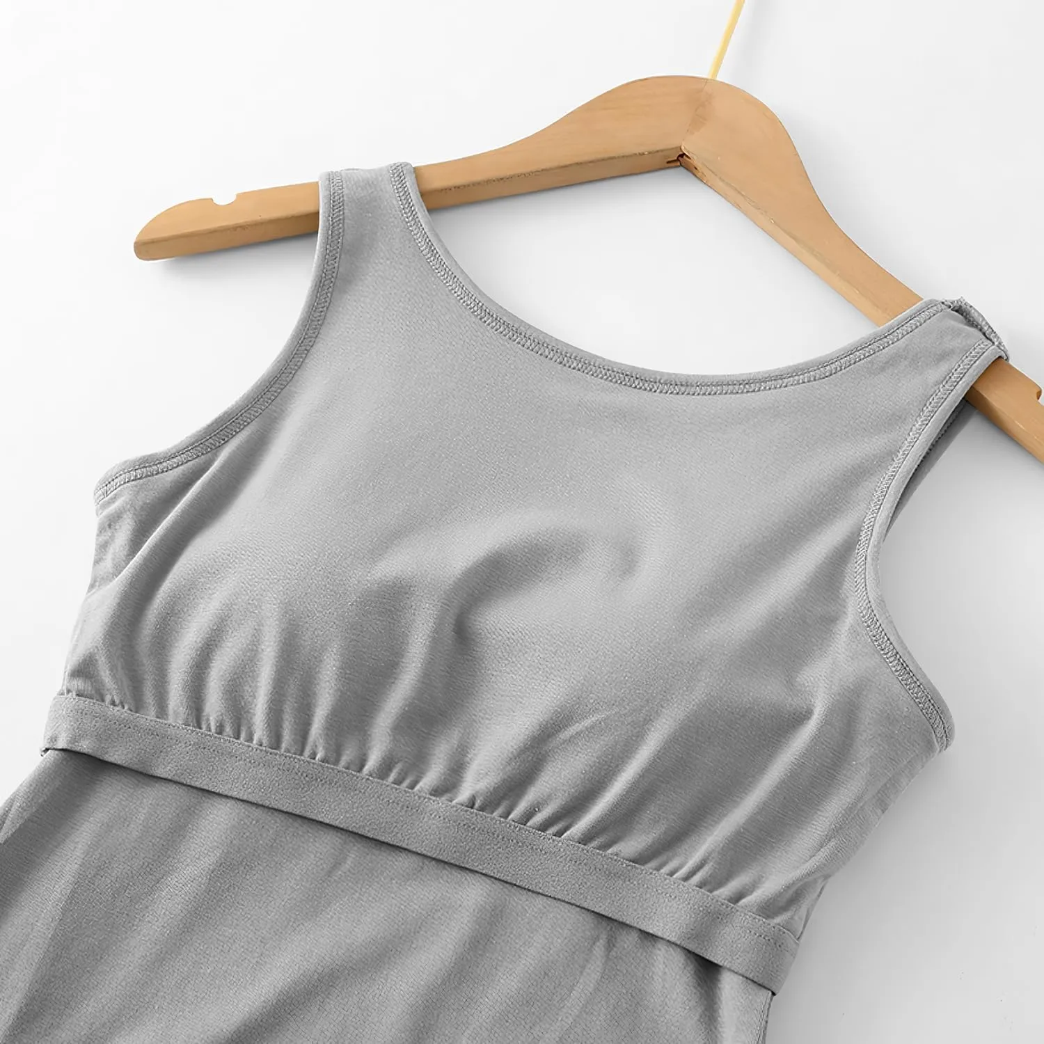 Women Summer Basic Camisole with Built in Bra, Sleeveless Round Neck Slim Fit Vest, Suitable for All Seasons and Any Occasion