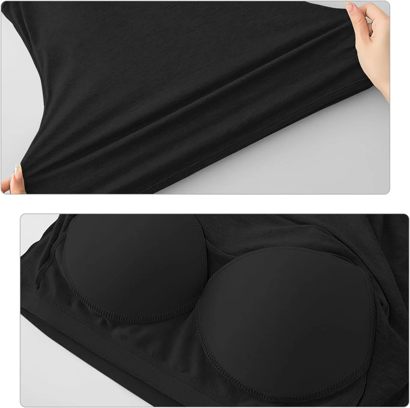 Women Summer Basic Camisole with Built in Bra, Sleeveless Round Neck Slim Fit Vest, Suitable for All Seasons and Any Occasion